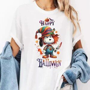 Peanuts Snoopy Halloween T Shirt Cartoon Graphic Fan Gift Retro Holiday Costume